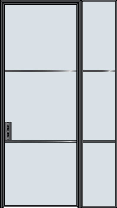 Steel and Glass Interior Doors - Modern, Model: STL-W3-36x96-1SL18-W3 Door Design: Single with 1 Sidelite