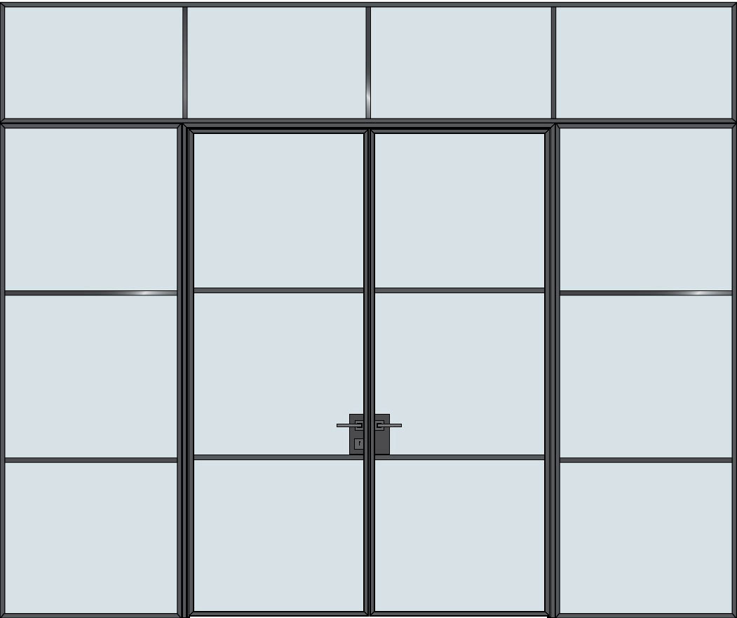 Steel & Glass Interior Door STL-W3-DD-2SL-TR in Pittsburgh, PA