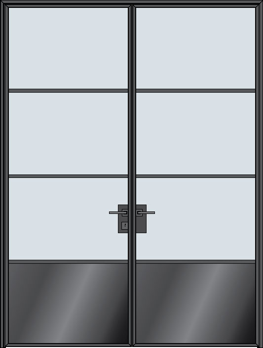 Steel & Glass Interior Door STL-W3P-DD in Pittsburgh, PA