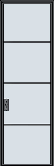 Steel and Glass Interior Doors - Modern, Model: STL-W4-30-STOCK Door Design: Single - Narrow (In-Stock)
