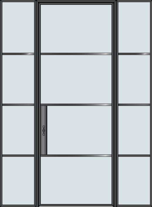 Steel and Glass Interior Doors - Modern, Model: STL-W4-36x96-2SL18-W4