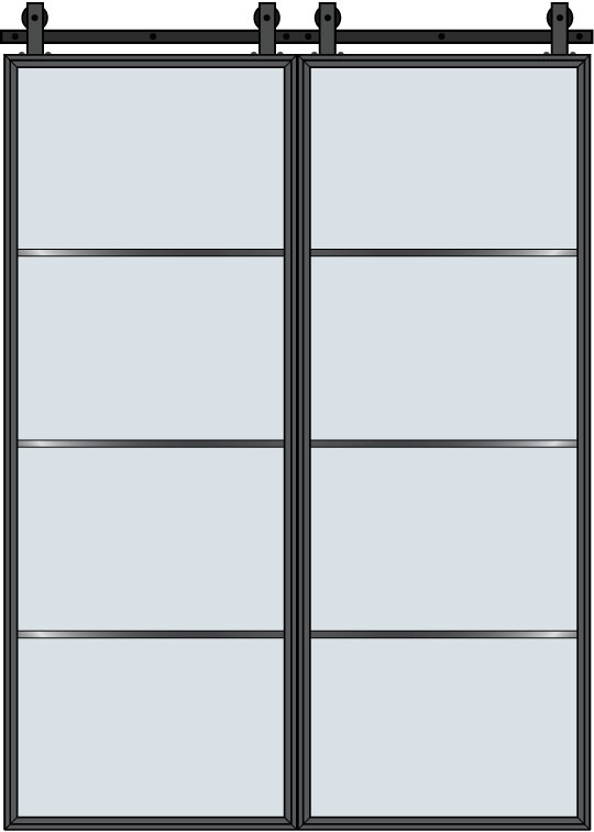 Steel & Glass Interior Door STL-W4-DD-Barn in Pittsburgh, PA