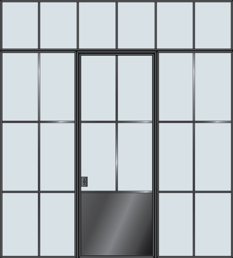 Steel & Glass Interior Door STL-W4P-2SL-TR 31
