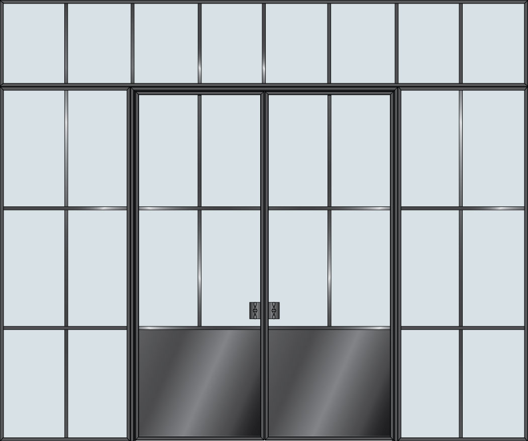 Steel & Glass Interior Door STL-W4P-DD-2SL-TR in Pittsburgh, PA