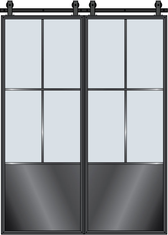 Steel & Glass Interior Door STL-W4P-DD-Barn in Pittsburgh, PA