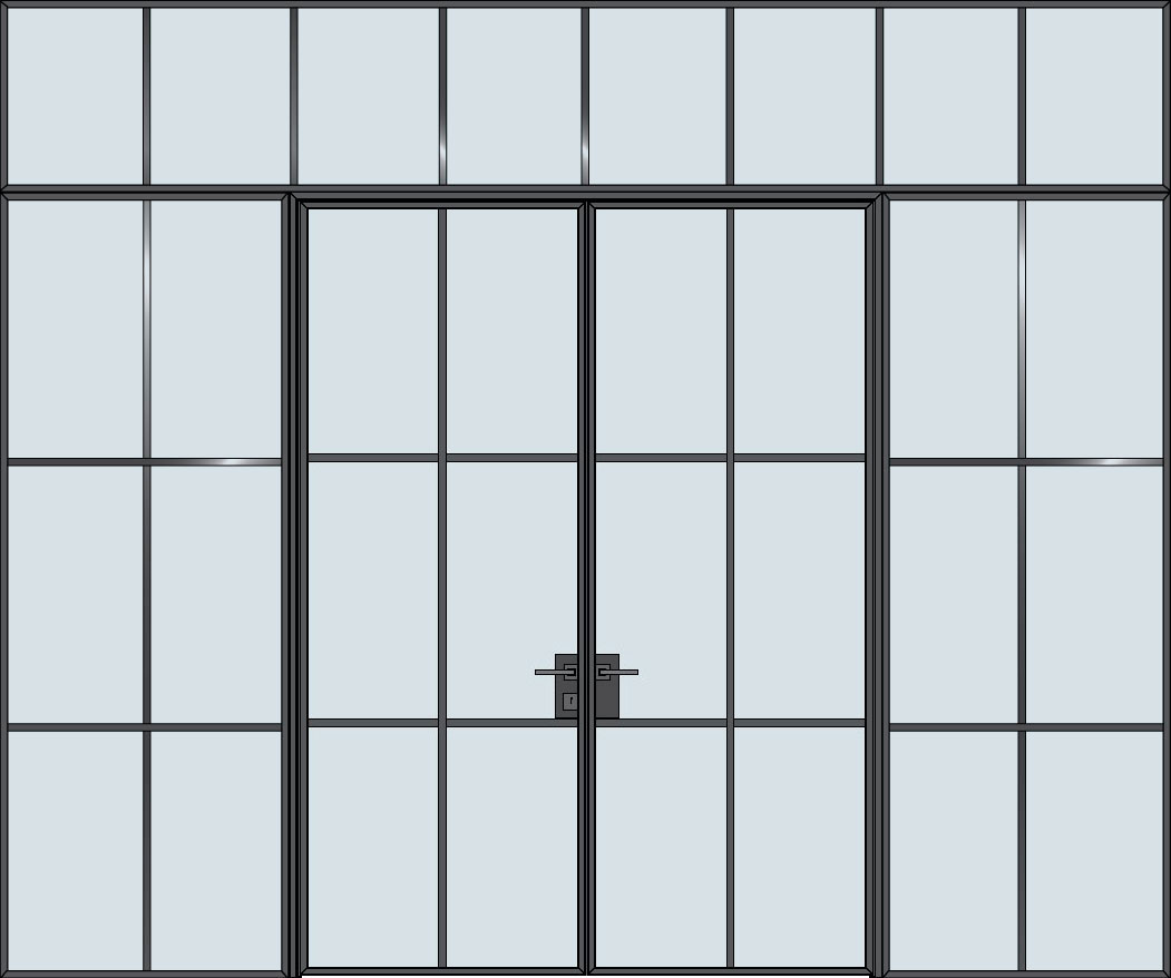 Steel & Glass Interior Door STL-W6-DD-2SL-TR in Nebraska