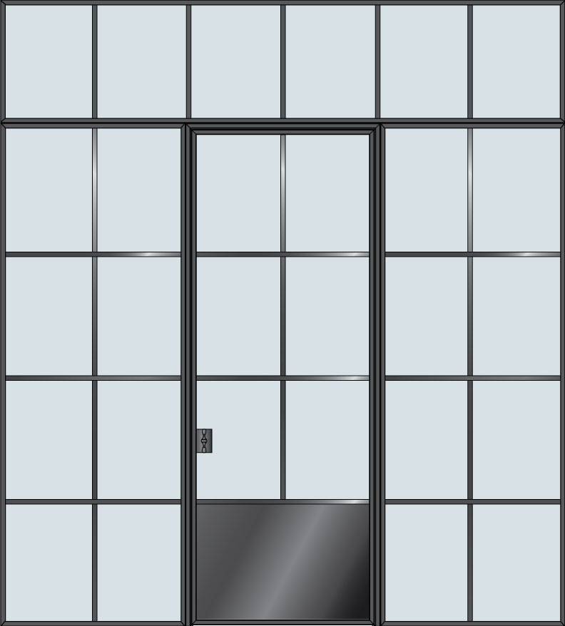 Steel & Glass Interior Door STL-W6P-2SL-TR