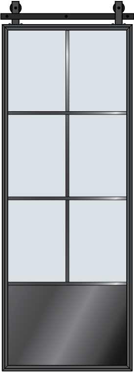 Steel & Glass Interior Door STL-W6P-Barn