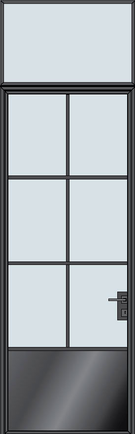 Steel & Glass Interior Door STL-W6P-TR