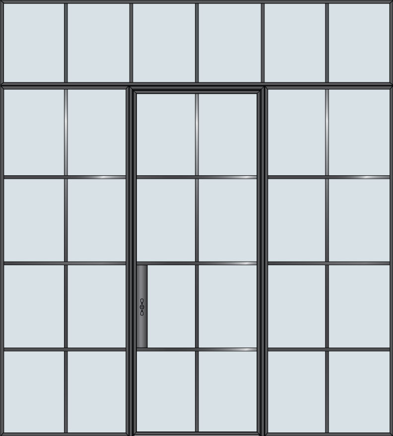 Steel & Glass Interior Door STL-W8-2SL-TR