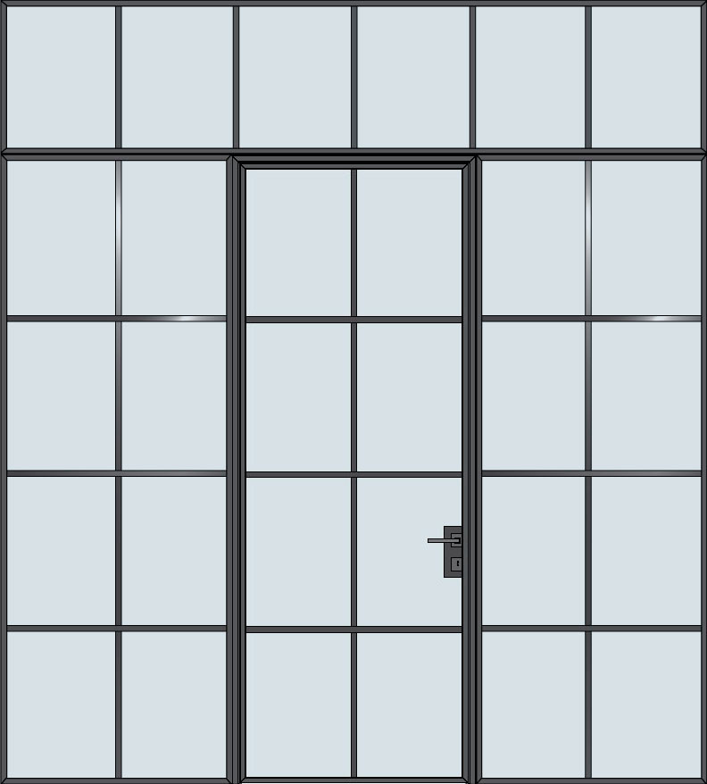 Steel & Glass Interior Door STL-W8-2SL-TR