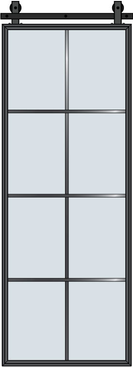 Steel and Glass Interior Doors - Modern, Model: STL-W8-36x96-Barn Door Design: Single