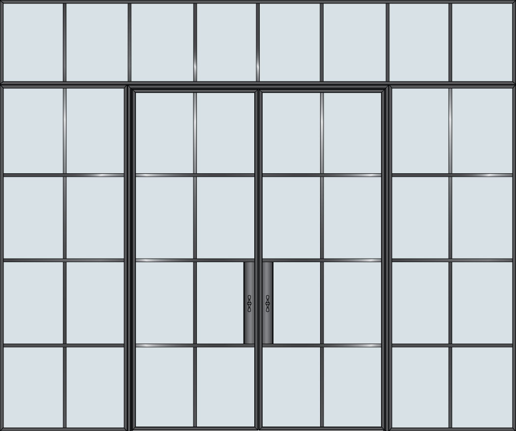 Steel & Glass Interior Door STL-W8-DD-2SL-TR in Pittsburgh, PA