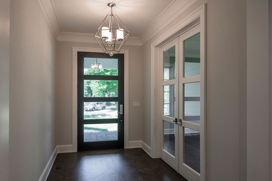 Modern Entry Door.  Traditional Style Door. Mahogany Wood, Satinato Glass DB-823PWC