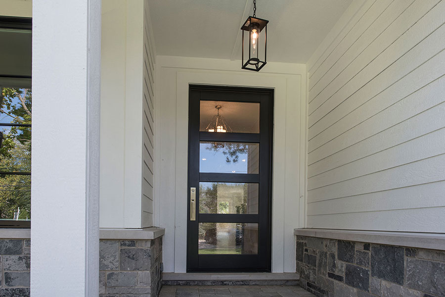 Modern Entry Door.  Traditional Style Door. Mahogany Wood, Satinato Glass DB-823PWC