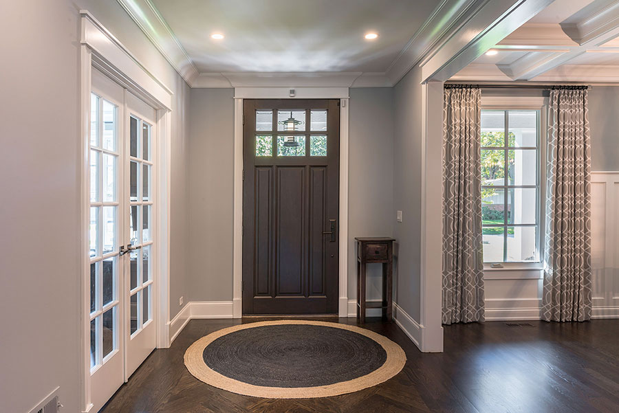 Classic Front Door.  Exterior View Of  Wood Front Entry Door, Dark Finish DB-311PW