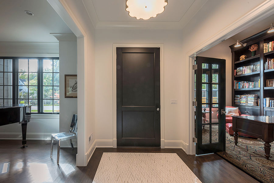 Classic Entry Door.  Interior View Of Custom Classic 2 Flat Panel Mahogany Entry Door DB-201PW