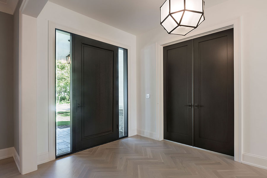 Classic Entry Door.  Classic Single  Front Door With Sidelites, Clear Beveled Glass DB-001PW 2SL