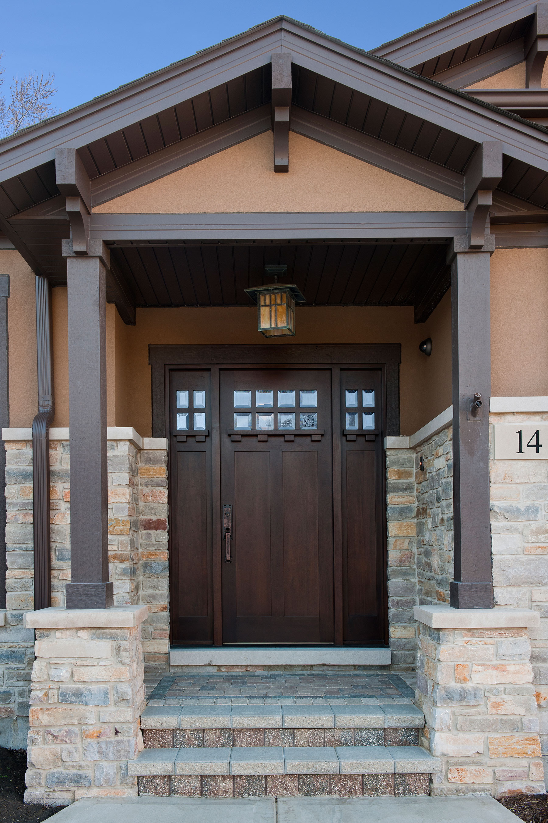Front Door Custom - Single with 2 Sidelites - Solid Wood with Walnut ...
