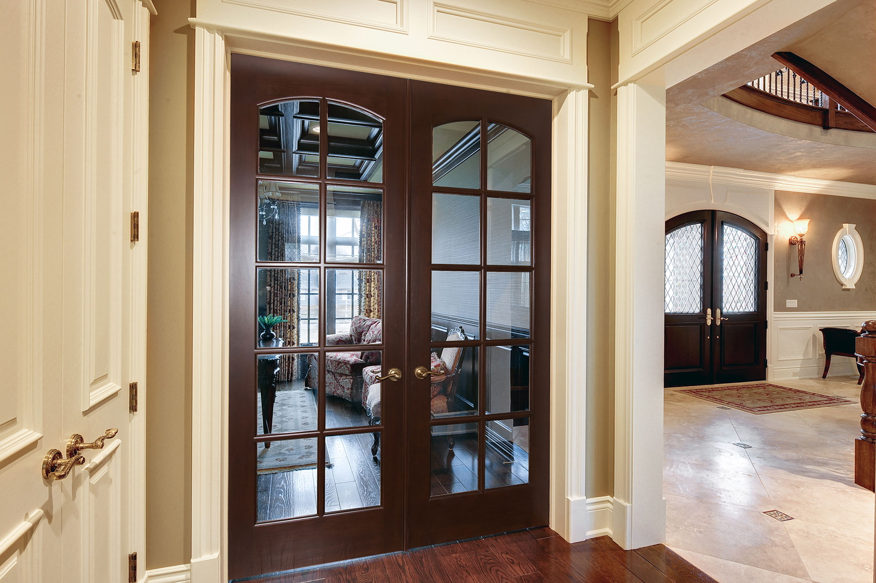 Interior doors with glass on top