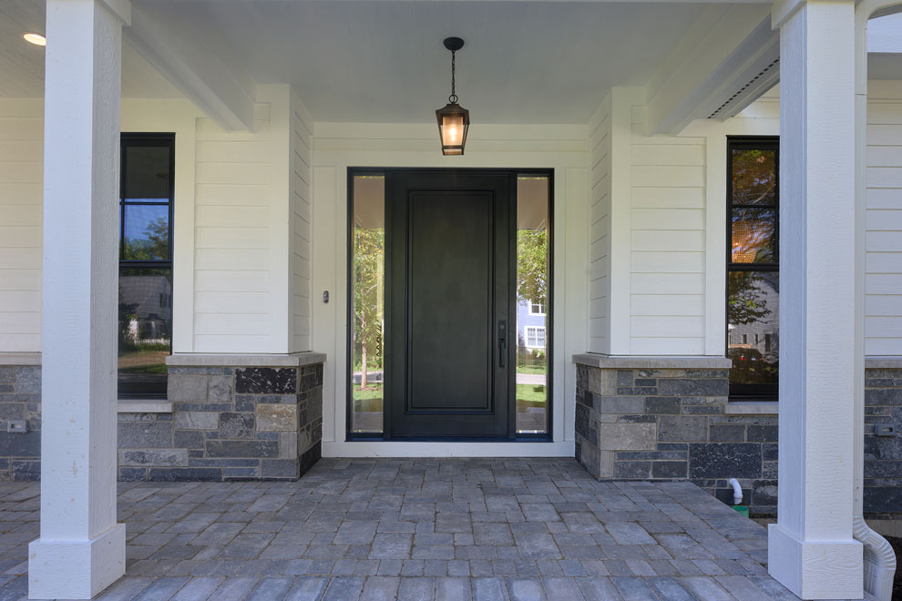 Classic Entry Door.  Classic Single  Front Door With Sidelites, Clear Beveled Glass DB-001PW 2SL